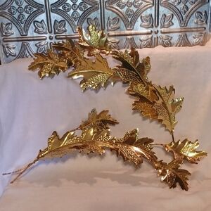 Home Interiors Brass Leaf Wall Decor Set Of 2